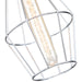 Cattleya Lighting Hanging Pendant Lighting 1-Light Chrome Finish Geometric Cage Pendant Light with Wood Accents