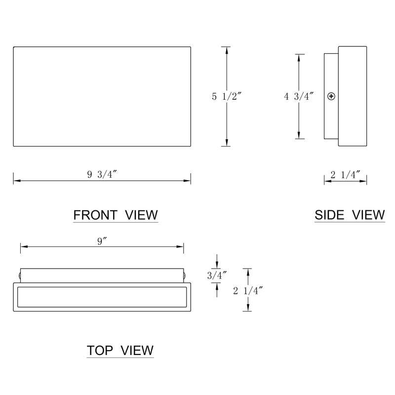 Black Aluminum LED Outdoor Wall Light