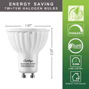 cattleyalighting (6-pack)75-Watt Equivalent GU10 Dimmable Recessed Track Lighting 90+ CRI Flood LED Light Bulb 3000K/5000K Warm White