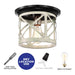cattleyalighting 9.75 In. 1-Light Oil-Rubbed Bronze and Briarwood Finish Cage Drum Flush Mount