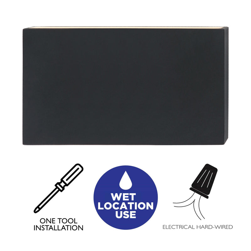 Black Aluminum LED Outdoor Wall Light