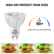 cattleyalighting (6-pack)75-Watt Equivalent GU10 Dimmable Recessed Track Lighting 90+ CRI Flood LED Light Bulb 3000K/5000K Warm White