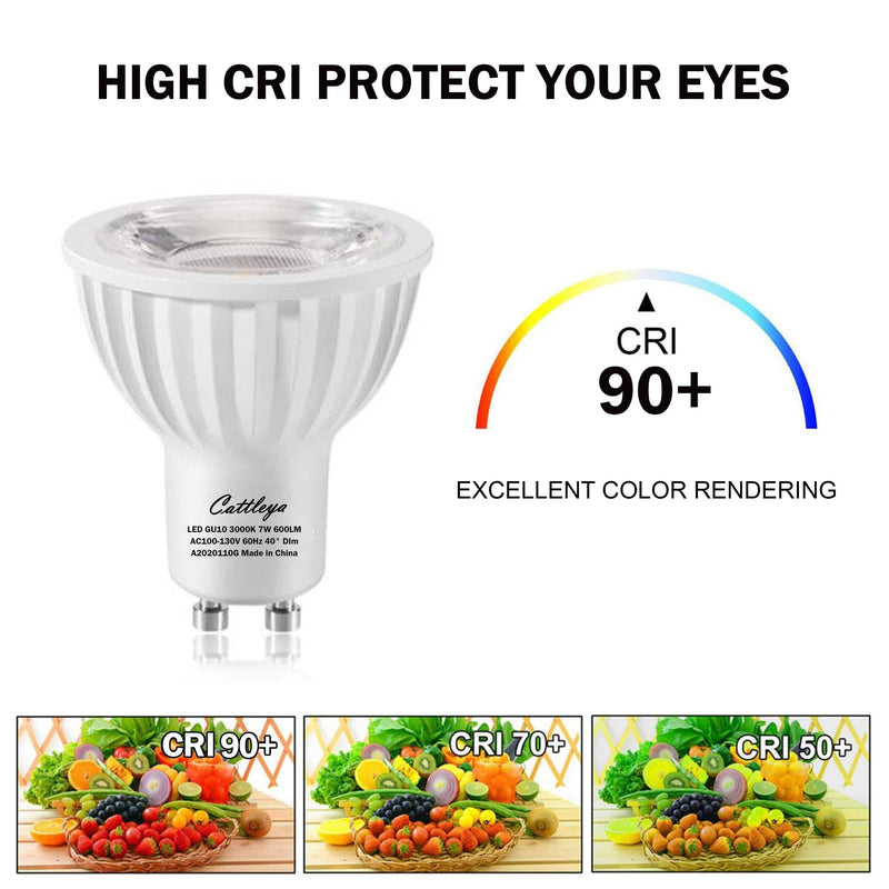 cattleyalighting (6-pack)75-Watt Equivalent GU10 Dimmable Recessed Track Lighting 90+ CRI Flood LED Light Bulb 3000K/5000K Warm White
