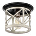 cattleyalighting 9.75 In. 1-Light Oil-Rubbed Bronze and Briarwood Finish Cage Drum Flush Mount