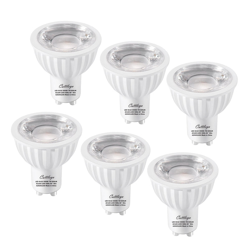cattleyalighting (6-pack)75-Watt Equivalent GU10 Dimmable Recessed Track Lighting 90+ CRI Flood LED Light Bulb 3000K/5000K Warm White