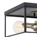 cattleyalighting 2-Light Dark Bronze Brass Flush Mount Ceiling Light With Tempered Glass 708111932363