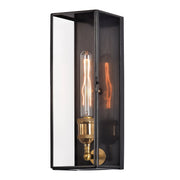 Cattleya Lighting outdoor wall light 1-Light Dark Bronze Finish Brass Outdoor Wall Lantern Sconce With Tempered Clear Glass 792966277854