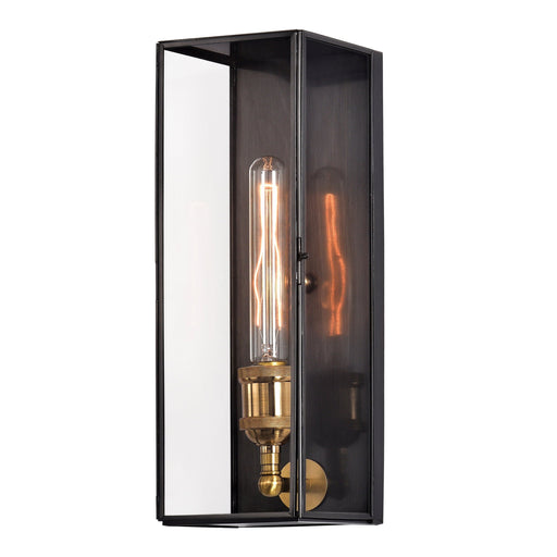 Cattleya Lighting outdoor wall light 1-Light Dark Bronze Finish Brass Outdoor Wall Lantern Sconce With Tempered Clear Glass 792966277854