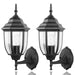 Cattleya Lighting outdoor wall light Black 1-Light Black Die-cast Aluminum Outdoor Wall Lantern Sconce (2-Pack) 792966277731