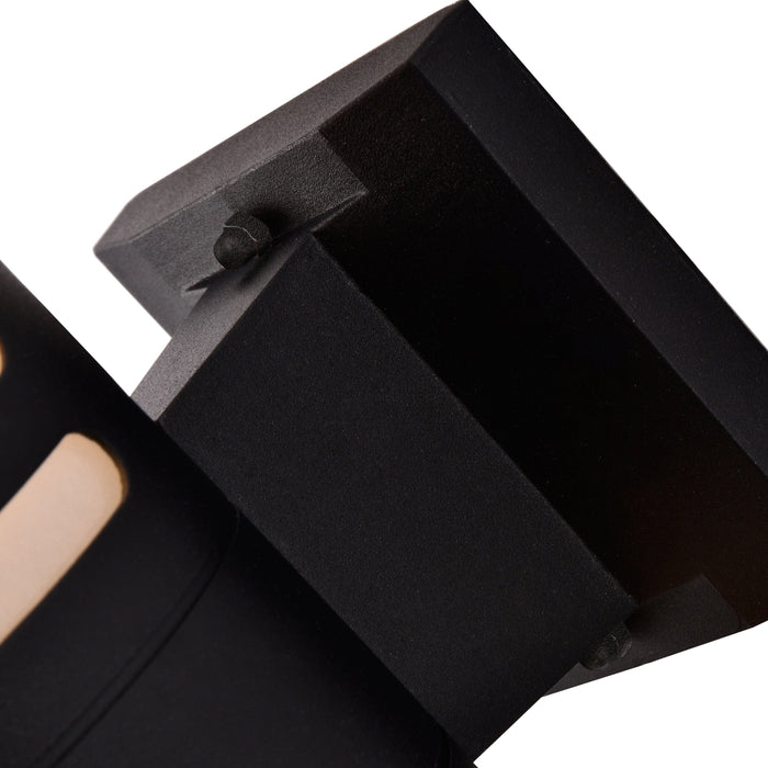 Cattleya Lighting outdoor wall light 11.75 in. 2-Light Black Die-Cast Aluminum Cylinder Outdoor Wall Sconce 792966277755