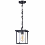 cattleyalighting Hanging Lights 1 Light 7'' Black Painted Clear Glass Pendant Light