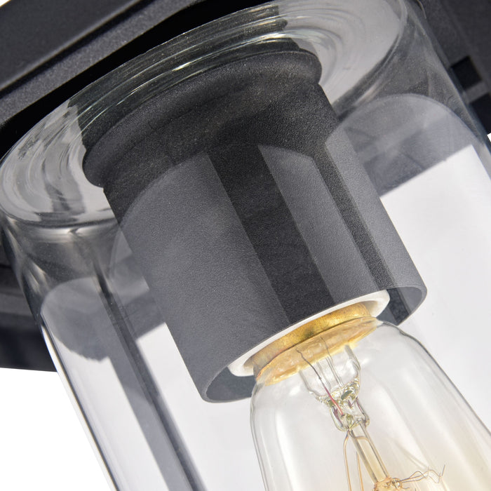 cattleyalighting Hanging Lights 1 Light 7'' Black Painted Clear Glass Pendant Light