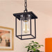 cattleyalighting Hanging Lights 1 Light 7'' Black Painted Clear Glass Pendant Light