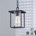 cattleyalighting Hanging Lights 1 Light 7'' Black Painted Clear Glass Pendant Light
