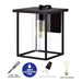 cattleyalighting 1-Light 9.5 in. Black Outdoor Wall Lantern Sconce With Clear Glass Shade