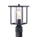 cattleyalighting 1-Light 7 in. Black Outdoor Post Lantern With Clear Glass