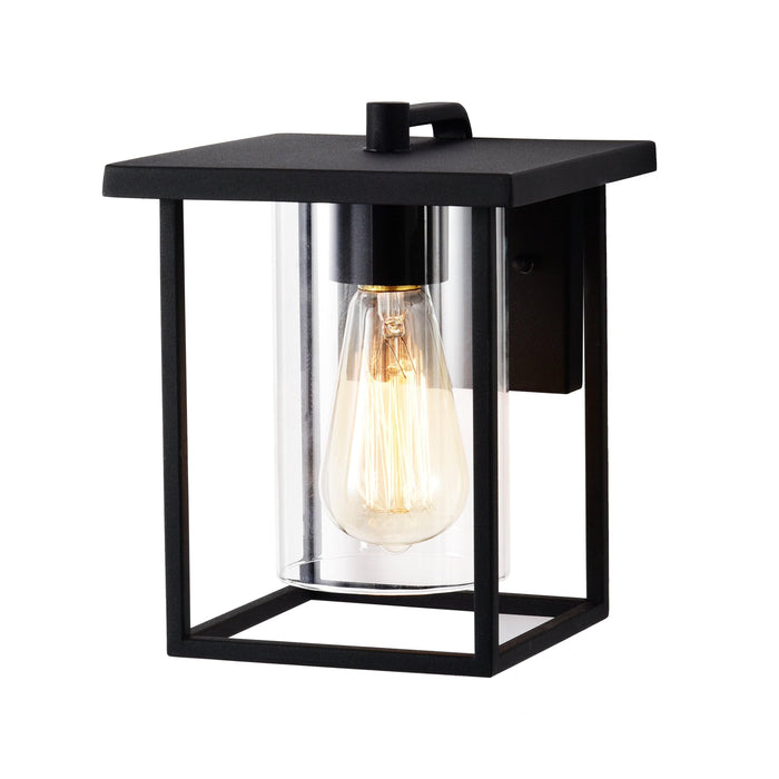 Cattleya Lighting outdoor wall light 1-Light 9.25 In Outdoor Wall Sconce Black Finish With Glass Glass Shade 792966277762