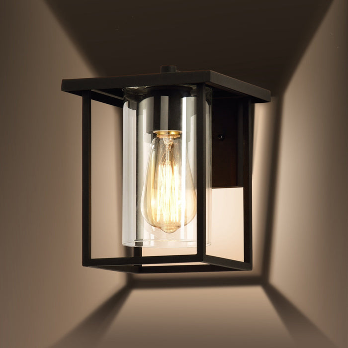 Cattleya Lighting outdoor wall light 1-Light 9.25 In Outdoor Wall Sconce Black Finish With Glass Glass Shade 792966277762