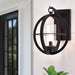 cattleyalighting 1-Light Matte Black Globe Outdoor Wall Lantern Sconce With Clear Glass Shade