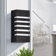 Cattleya Lighting Outdoor LED Wall Light 9.75 in. Black Die-Cast Aluminum LED Outdoor Wall Lantern Sconce 792966277847