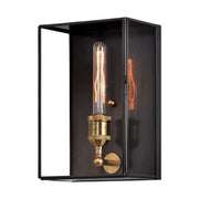 cattleyalighting 1-light Solid Brass Outdoor Wall Lantern with Tempered Clear Glass Shade