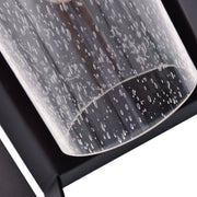 cattleyalighting 1-Light Dark Bronze Outdoor Wall Lantern Sconce With Clear Seeded Glass