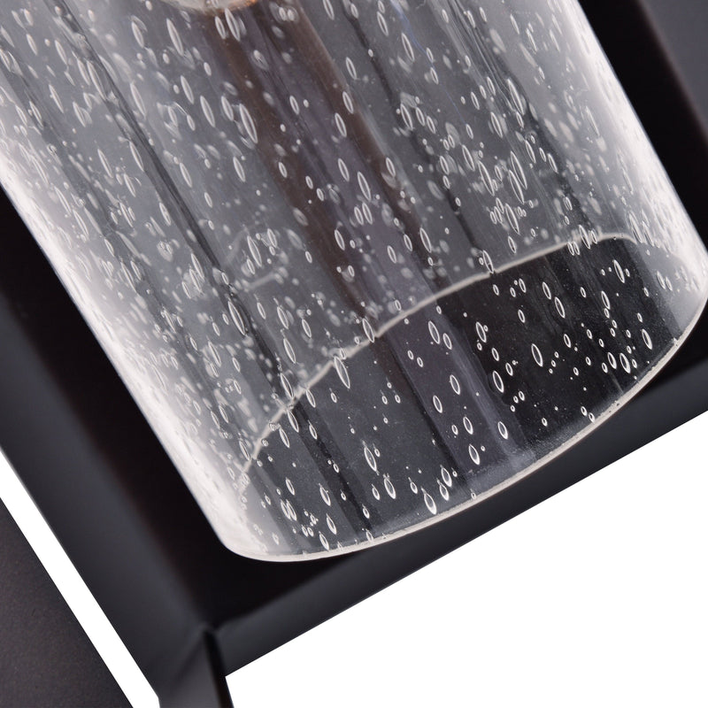 cattleyalighting 1-Light Dark Bronze Outdoor Wall Lantern Sconce With Clear Seeded Glass
