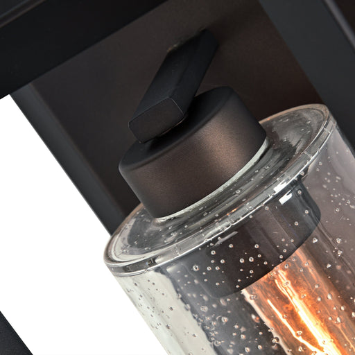 cattleyalighting 1-Light Dark Bronze Outdoor Wall Lantern Sconce With Clear Seeded Glass