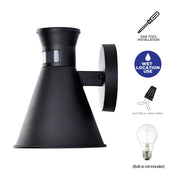 Cattleya Lighting Motion Sensor Outdoor Wall Sconce 1-Light Black Motion Sensor Dusk To Dawn Outdoor Wall Lantern Sconce 708111932318