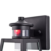 Cattleya Lighting Motion Sensor Outdoor Wall Sconce 1-Light Black Motion Sensor Dusk To Dawn Outdoor Wall Lantern Sconce With Clear Tempered Glass 708111932325