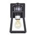 Cattleya Lighting Motion Sensor Outdoor Wall Sconce 1-Light Black Motion Sensor Dusk To Dawn Outdoor Wall Lantern Sconce With Clear Tempered Glass 708111932325