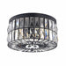 Cattleya Lighting Flush Mount Lighting 11.75 in. 2-Light Black Ceiling Flush Mount Light With Crystal Glass 708111932394