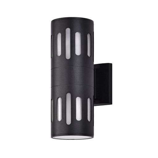 Cattleya Lighting outdoor wall light 11.75 in. 2-Light Black Die-Cast Aluminum Cylinder Outdoor Wall Sconce 708111932400