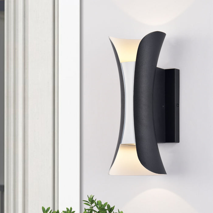 Cattleya Lighting Outdoor LED Wall Light 2-Light Black and White LED Outdoor Wall Sconce 708111932448