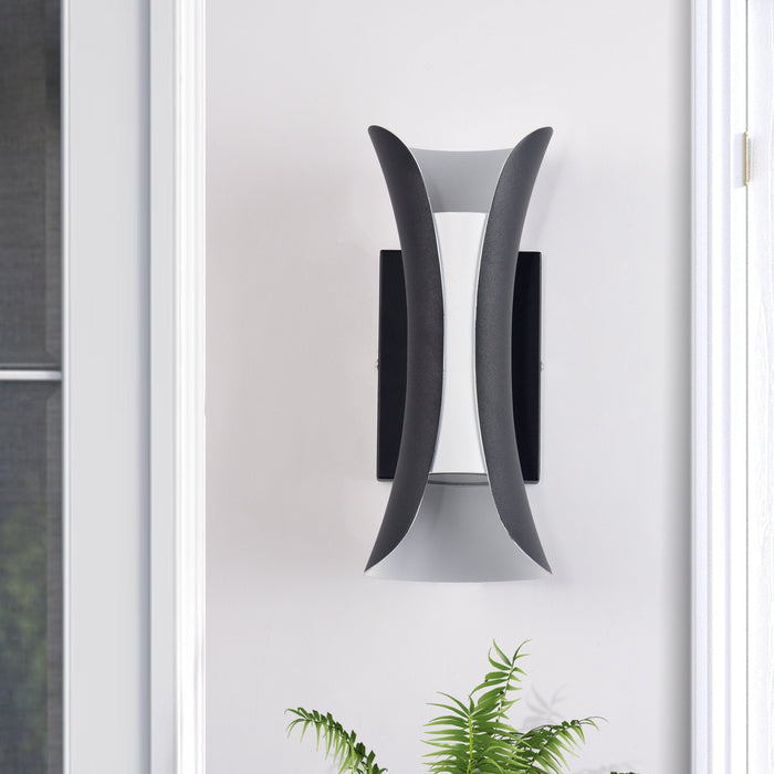 Cattleya Lighting Outdoor LED Wall Light 2-Light Black and White LED Outdoor Wall Sconce 708111932448