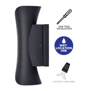 Cattleya Lighting Outdoor LED Wall Light 2-Light Black and White LED Outdoor Wall Sconce 708111932448