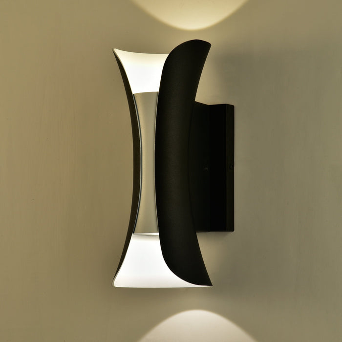 Cattleya Lighting Outdoor LED Wall Light 2-Light Black and White LED Outdoor Wall Sconce 708111932448