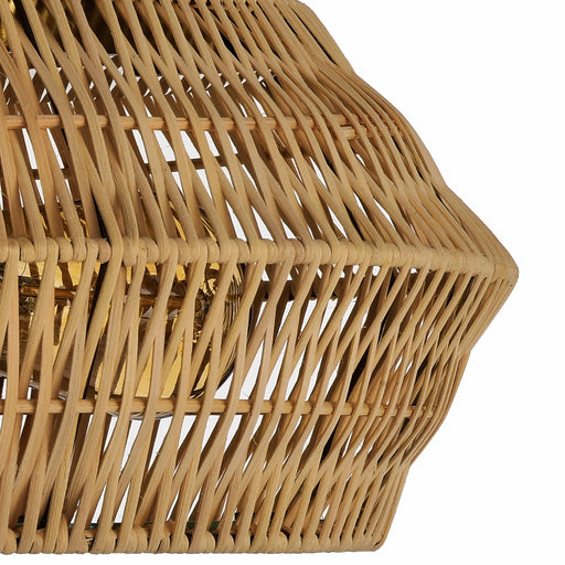 cattleyalighting 2-Light Natural Rattan Outdoor Flush Mount Ceiling Light