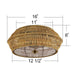 cattleyalighting 2-Light Natural Rattan Outdoor Flush Mount Ceiling Light