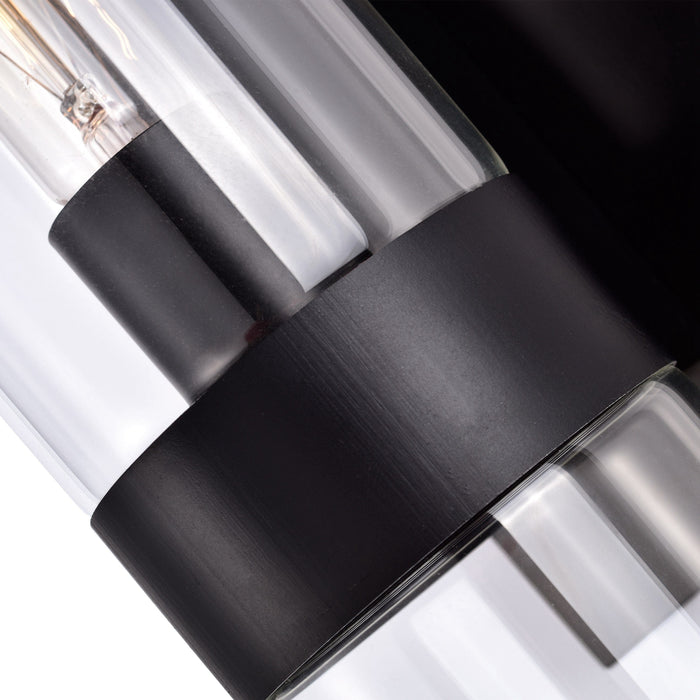 Cattleya Lighting Indoor Wall Light Black 4.75 In. Black Wall Sconce with Clear Glass Tube 708111932509