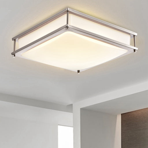 cattleyalighting 12 in. Brushed Nickel Dimmable 15-Watt Selectable LED Flush Mount Ceiling Light 3000K 4000K 5000K