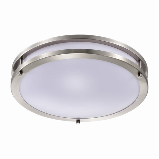 cattleyalighting 15.75 In. Brushed Nickel Dimmable 25-Watt Selectable LED Flush Mount 3000K/4000K/5000K With Acrylic Shade