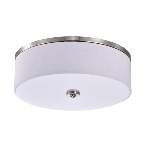 cattleyalighting 15 in. Brushed Nickel Dimmable 23-Watt Selectable LED Flush Mount Ceiling Light 3000K/4000K/5000K With Fabric Shade