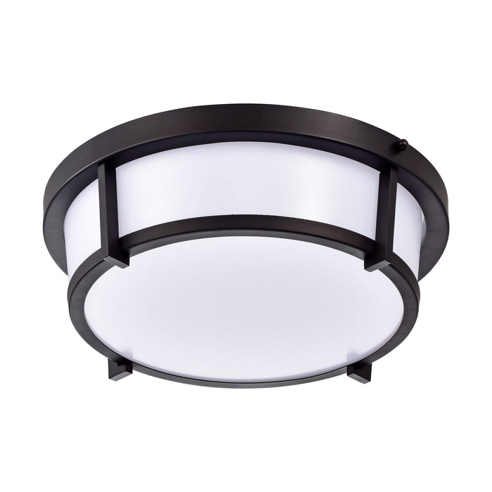 cattleyalighting 13 in. Black Dimmable 20-Watt Selectable LED Flush Mount 3000K/4000K/5000K With Acrylic Shade