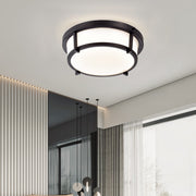 cattleyalighting 13 in. Black Dimmable 20-Watt Selectable LED Flush Mount 3000K/4000K/5000K With Acrylic Shade