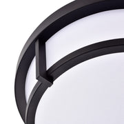 cattleyalighting 13 in. Black Dimmable 20-Watt Selectable LED Flush Mount 3000K/4000K/5000K With Acrylic Shade