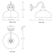 cattleyalighting 1-Light Black 12W LED Outdoor Barn Light Sconce