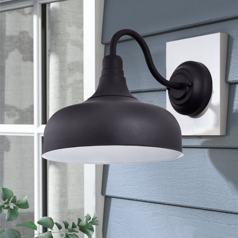 cattleyalighting 1-Light Black 12W LED Outdoor Barn Light Sconce