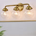 Cattleya Lighting Bathroom Vanity Lighting 3 Light Antique Brass Vanity Light with Globe Clear Glass Shade 708111932820