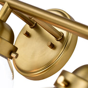 Cattleya Lighting Bathroom Vanity Lighting 3 Light Antique Brass Vanity Light with Globe Clear Glass Shade 708111932820